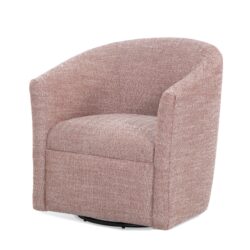 Lainey - Swivel Barrel Chair Polyester Fabric - Red