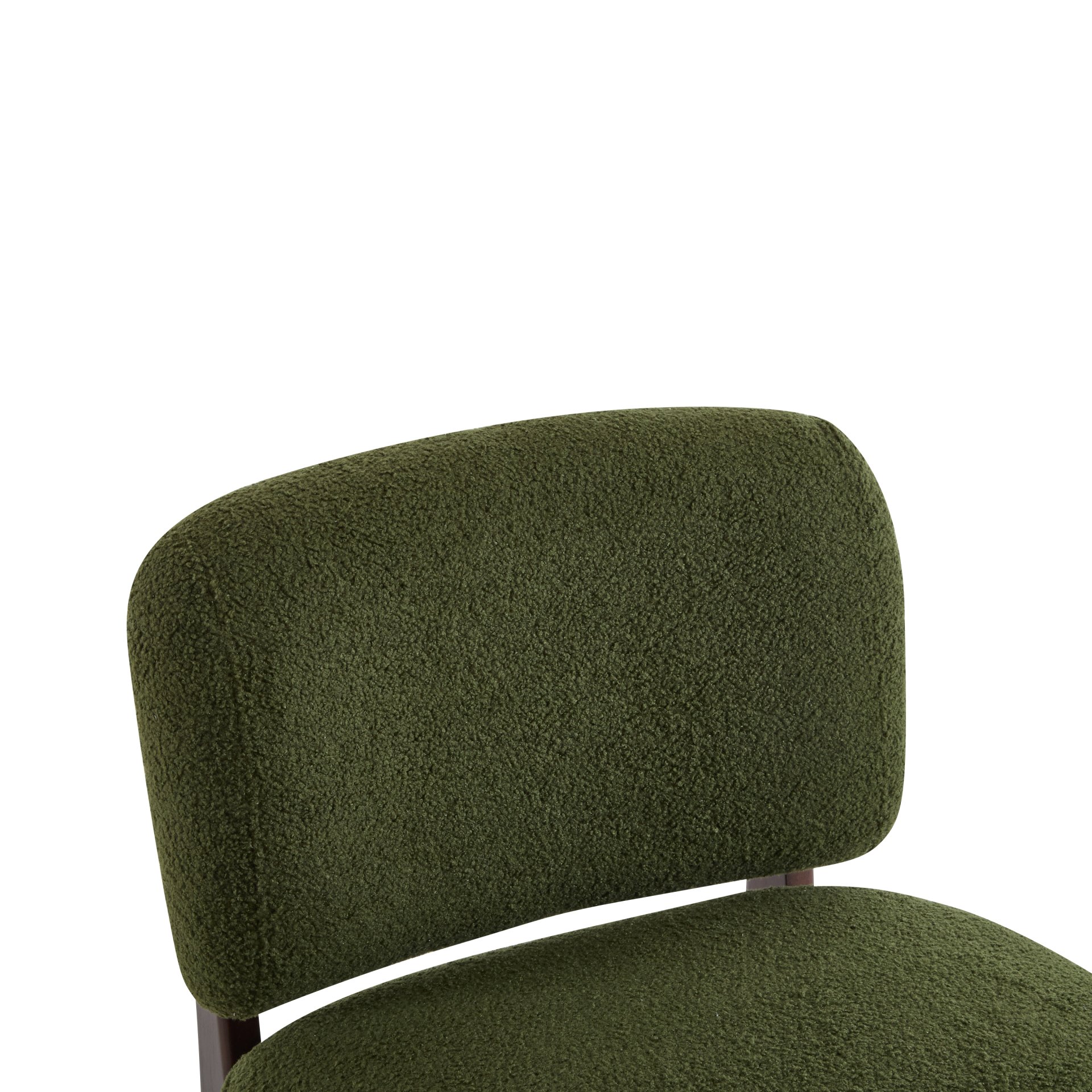Modern Boucle Lounge Chair With Solid Wood Frame - Green - Image 16