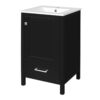 20" Bathroom Vanity With Sink, Soft Close Drawers, Door Organizer, Divider Drawer, Adjustable Foot Pads - Black - Image 13
