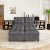 Versatile Sofa Bed Modular Sofa Free Combined Sofa With 2 Storage Racks - Dark Gray - Image 10