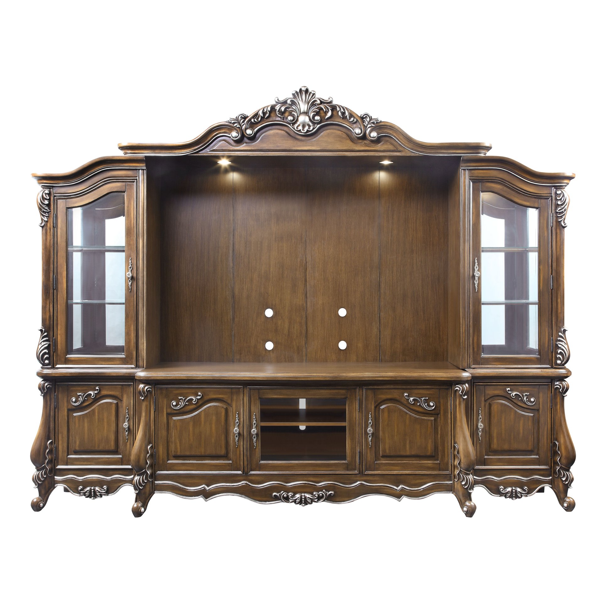 Latisha - Entertainment Center - Antique Oak - Image 6