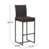 Outdoor Barstool With Hand Crafted Details (Set of 2) - Dark Brown - Image 3
