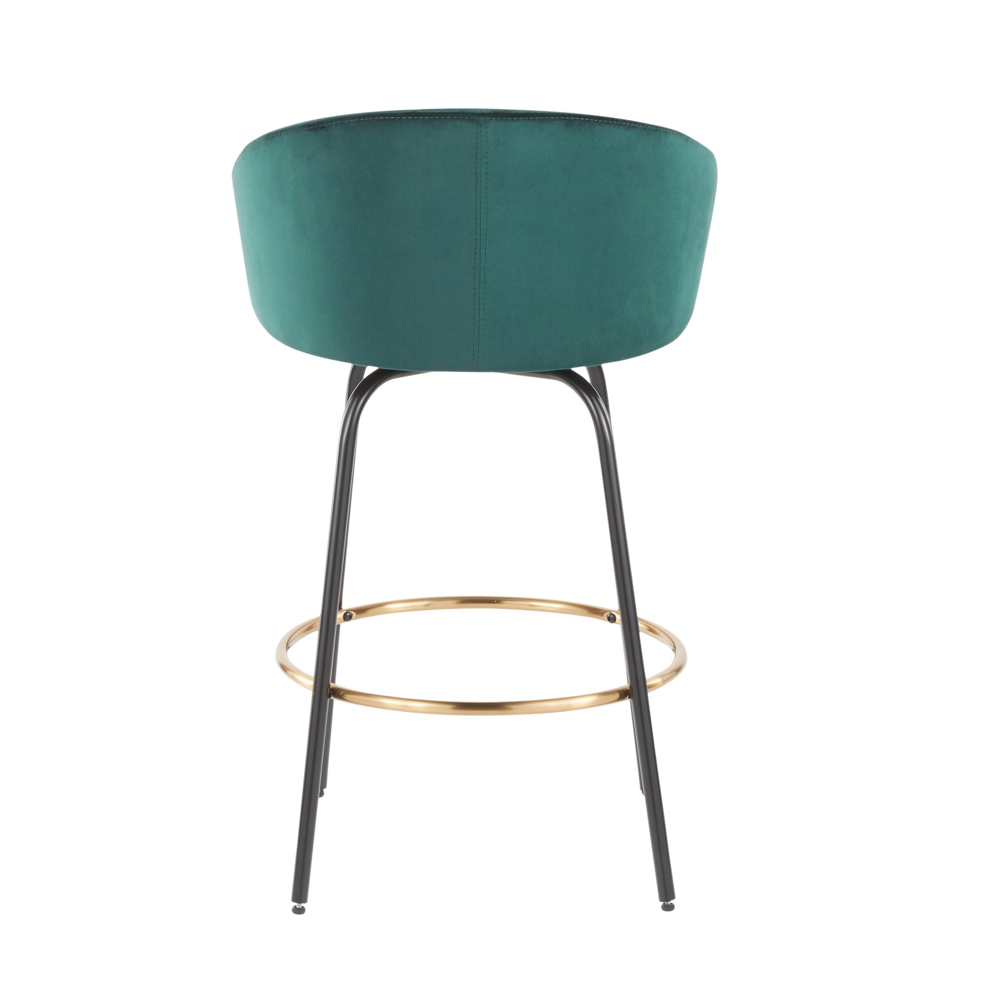 Claire - Contemporary / Glam Counter Stool (Set of 2) - Black / Emerald Green - Image 5
