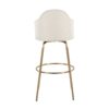 Ahoy - Contemporary Fixed Height Bar Stool Round Gold Footrest (Set of 2) - Cream / Gold - Image 5