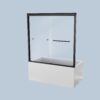 Semi-Frameless Double Sliding Tub Door, Bypass Bathtub Shower, 1 / 4" (6Mm) Thick SGCC Tempered Glass Door - Black - Image 13