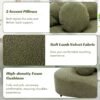 Modern Living Room Sofa Lamb Velvet Upholstered Couch, Furniture For Home Or Office - Green - Image 6