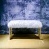 Bagley II - Bench Faux Fur - White / Gold - Image 4