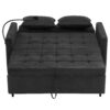 Contemporary Loveseat Sofa Bed Sleeper With Reversible Backrest Side Pockets USB Ports Phone Holder Chenille - Black - Image 14
