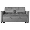 Convertible 3 In 1 Sofa Bed With Reclining Backrest And Pillows - Dark Gray - Image 4