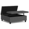 Harrison - Multifunctional Large Square Coffee Table Storage Ottoman - Gray - Image 3