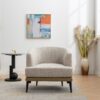 Modern Two-Tone Barrel Chair, Upholstered Round Armchair For Living Room Bedroom Reading Room - Mustard Green - Image 9