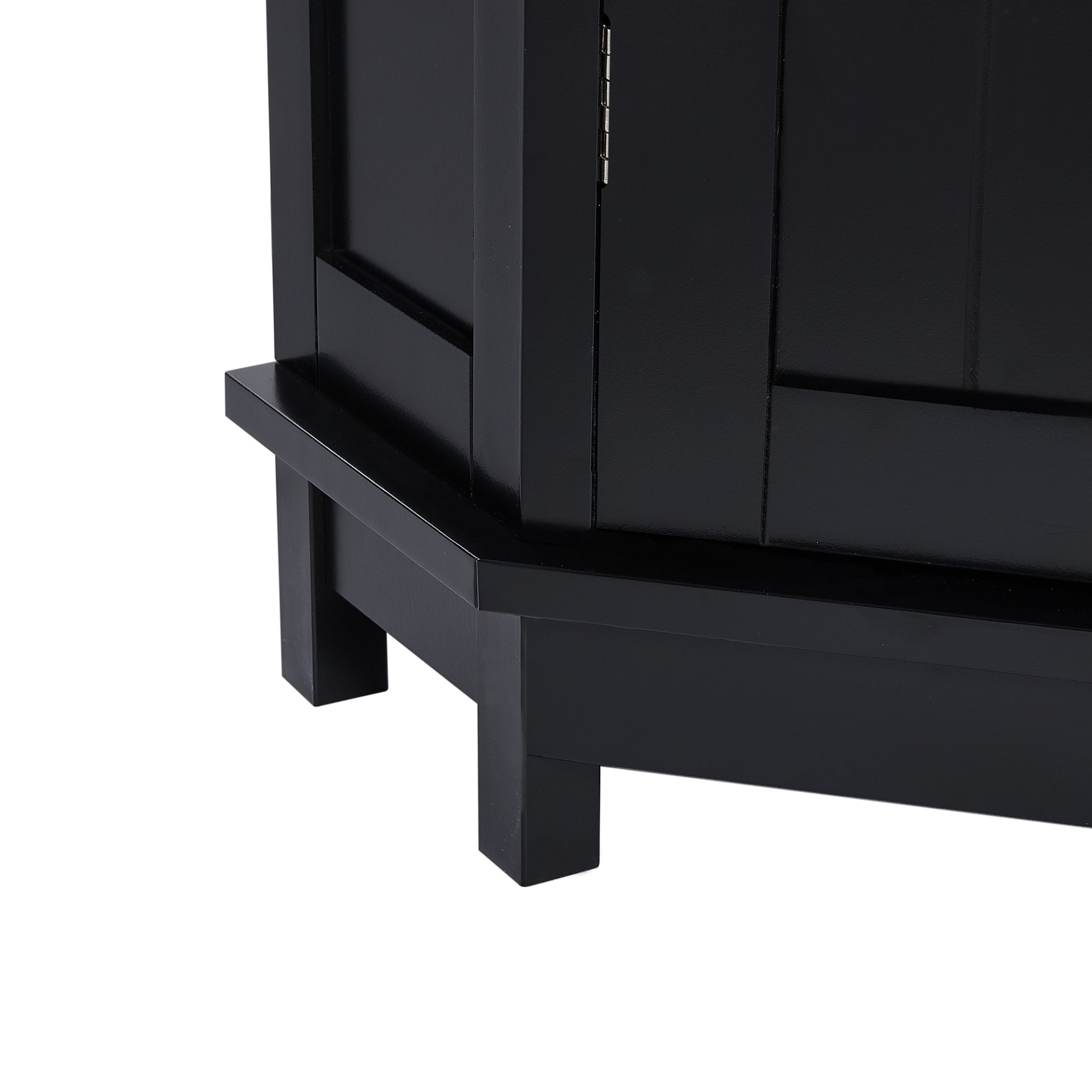 Bathroom Cabinet Triangle Corner Storage Cabinet With Adjustable Shelf Modern Style - Black - Image 24