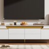 TV Stand For TVs Up To 80", TV Cabinet With 4 Drawers And 2 Spacious Cabinets, 5 Metal Legs For Living Room - White - Image 7