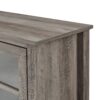 Modern Farmhouse 2 Door Glass Windowpane 70" Fireplace TV Stand For 80" TVs - Gray Wash - Image 7