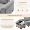 Sleeper Sectional Sofa, L-Shape Corner Couch Sofa - Bed With Storage Ottoman & Hidden Arm Storage & USB Charge For Living Room Apartment - Gray - Image 4