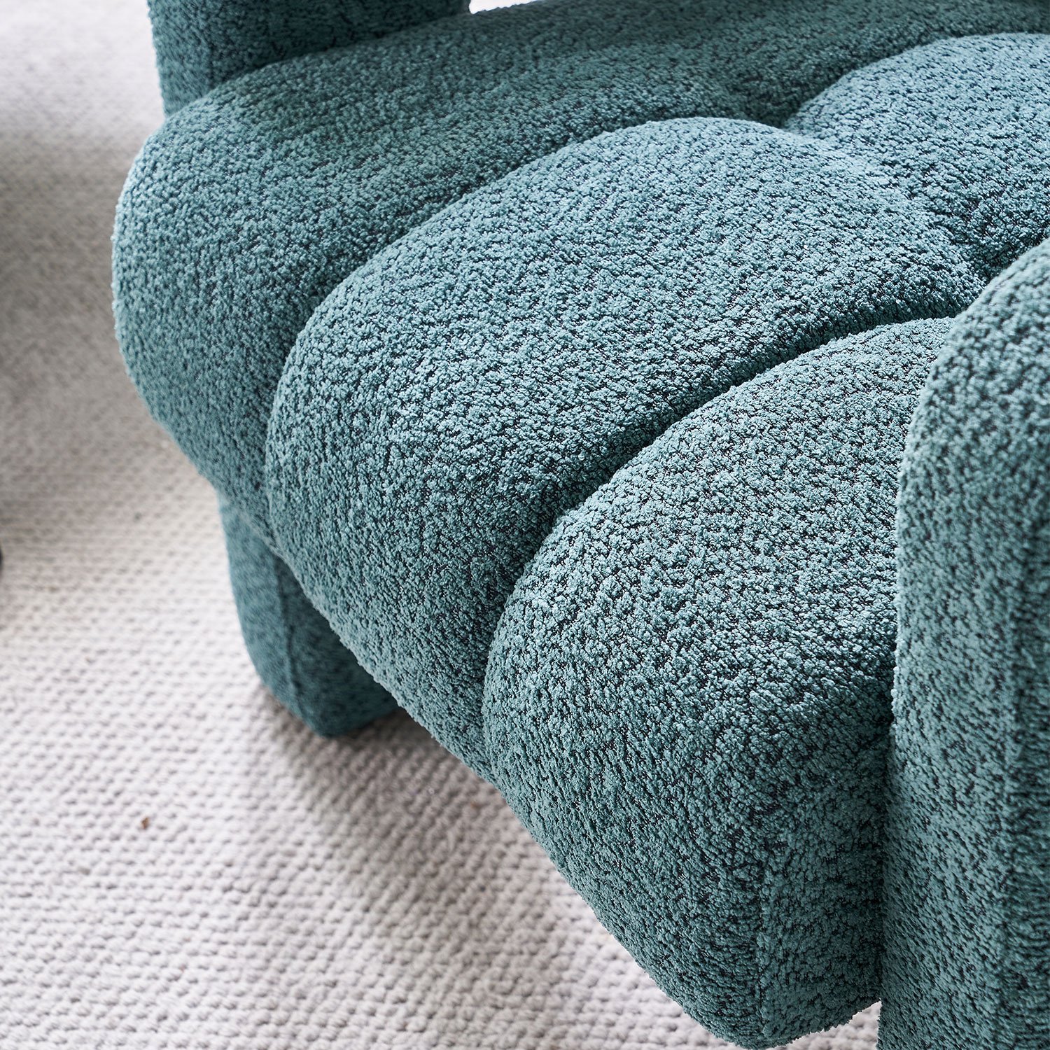 31.10" Wide Boucle Upholstered Accent Chair - Green - Image 11