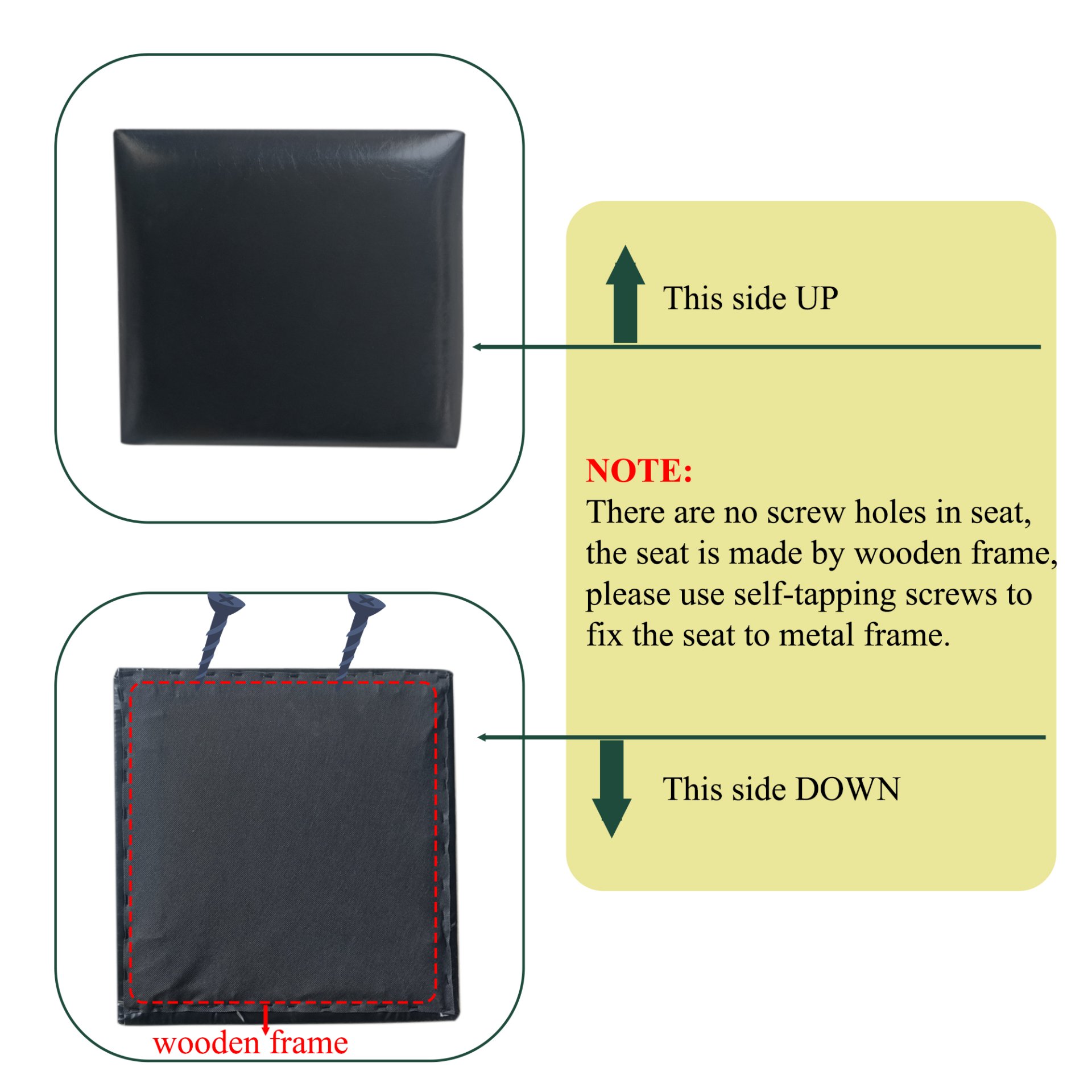 Elegant Bar Stool Set With Backrest And Footrest, Upholstered, Iron Frame, Counter Height - Black - Image 6