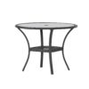 Bistro Table With Iron Frame And Glass Top - Gray - Image 5