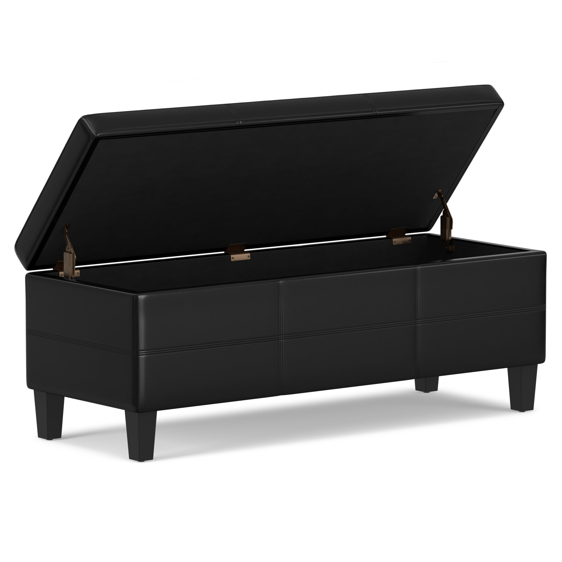 Afton - Storage Ottoman Bench - Midnight Black - Image 2