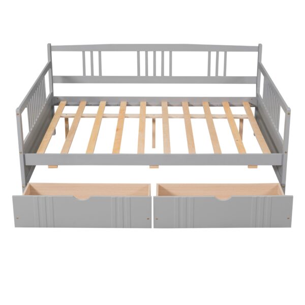 Full Size DayBed With 2 Drawers - Gray