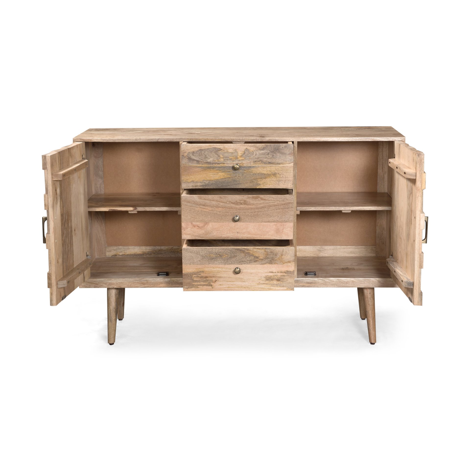 3 Drawer Sideboard With 2 Doors (KD Legs) - Natural - Image 9