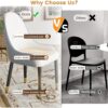 Modern Sponge-Filled Dining Chair, Solid Wood Metal Legs, Suitable For Restaurants, Living Rooms And Rooms (Set of 2) - White / Gray - Image 5