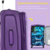 Softside Luggage Expandable 3 Piece Set Suitcase Upright Spinner Softshell Lightweight Luggage Travel Set - Purple - Image 2