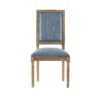 French Country Dining Chairs (Set of 2) Elegant Cane Backrest & Upholstered Seats With Fluted Legs And Weathered - Slate Blue - Image 7