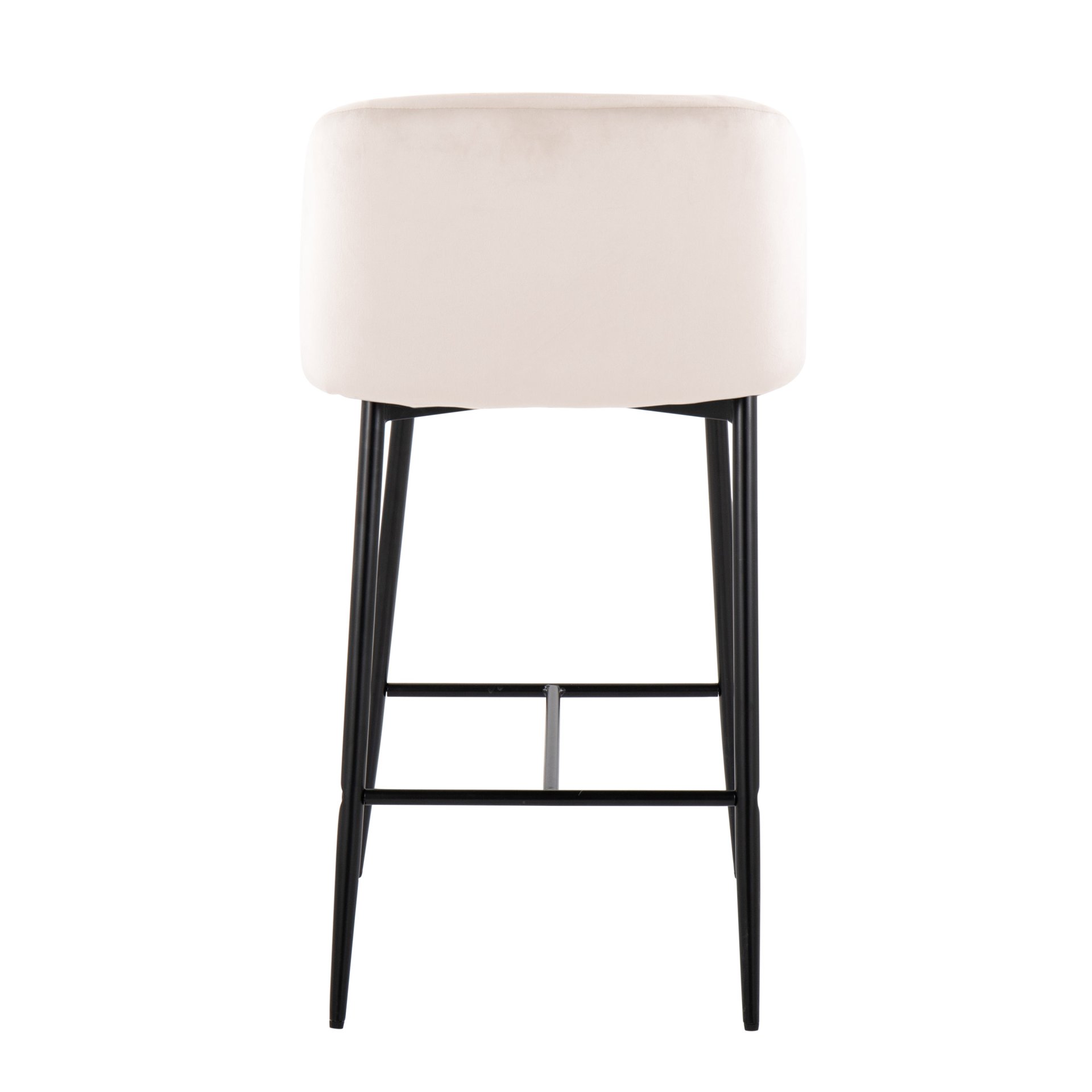 Fran - Contemporary Fixed Height Counter Stool (Set of 2) - Black / Cream - Image 5