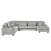 Oversized Sectional Sofa U - Shaped Sofa Couch Modern Sofa Upholstered In Soft Corduroy With A Chaise Lounge For Living Room - Gray - Image 18