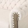Comfy 3 Seat Sofa With Wooden Legs, Retro Style For Living Room And Study - Beige - Image 11
