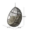 Kylie - Hanging Basket Chair Brown Cozy Rattan Design With Water Resistant Cushions - Khaki / Brown - Image 3