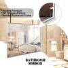 Rectangular Wall-Mounted Beveled Bathroom Mirror, Square Angle Metal Frame Wall Mounted Bathroom Mirrors For Wall (Horizontal & Vertical) - Glossy White - Image 9