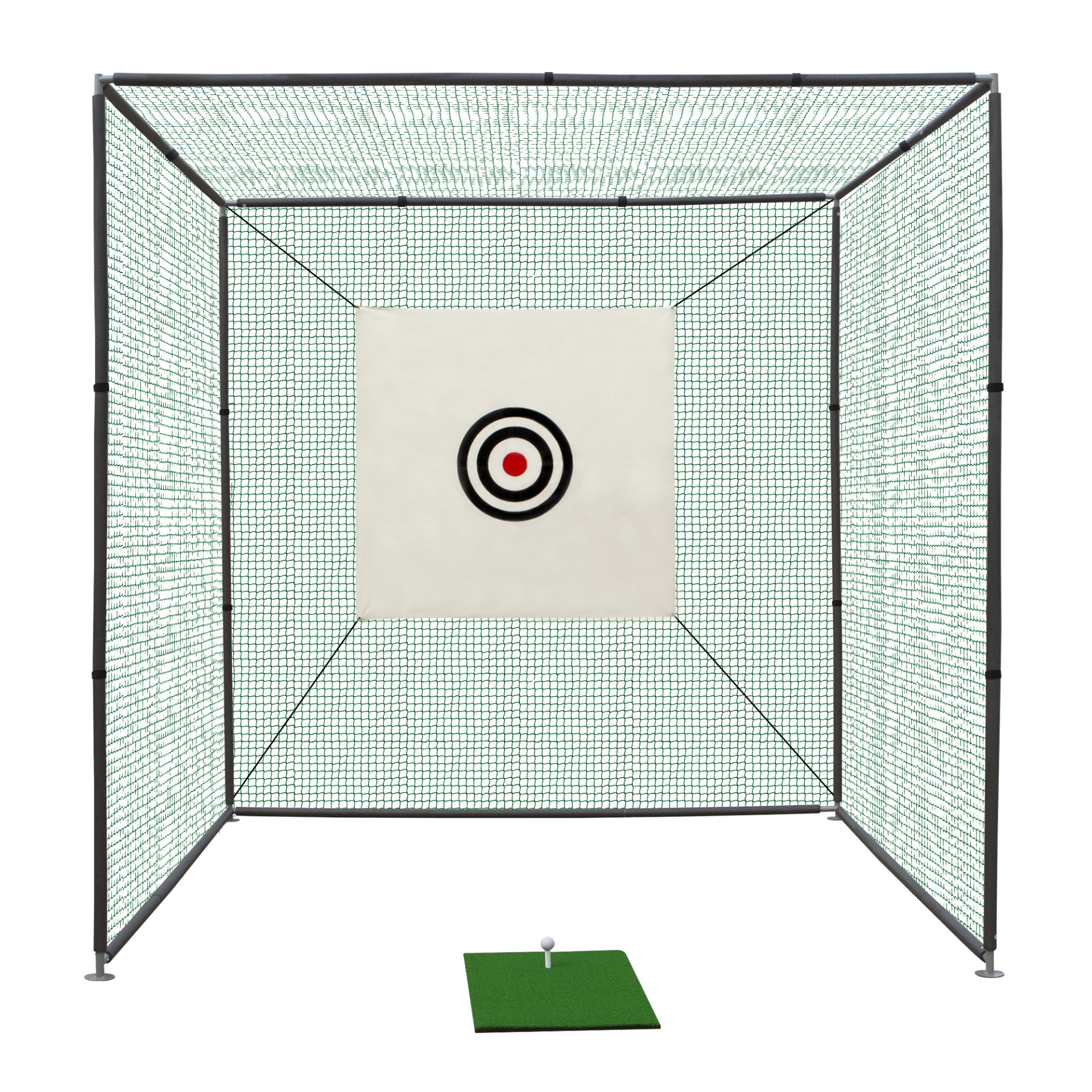 Golf Practice Net Cage With Metal Frame Hitting Net Kit Indoor Outdoor - Black - Image 10