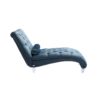 Velvet Chaise Lounge Chair With Pillow, Button Tufted Upholstered - Light Blue - Image 13