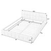 Modern Queen Size Platform Bed Frame With Thick Upholstered With Headboard - Dark Gray - Image 2