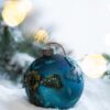 Christmas Ball Ornaments, Glass Decorative Hanging Ball Christmas Tree Ornaments For Holiday Party Decorations (Set of 4) - Blue - Image 3