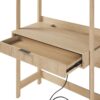 Transitional Reeded Desk With Hutch And Drawers Plus Tech Management - Oak - Image 4