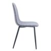 Luxury Simple Chair Linen Cotton High Resilience Dining Chair With Black Metal Legs (Set of 4) - Light Gray - Image 19