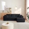 Modular Cloud Sectional Couch With L Shape Chaise - Black - Image 4