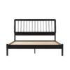 Mid-Century Modern Solid Wood Queen Spindle Bed - Black - Image 2