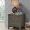 Chic Transitional Drawers Nightstand - Gray - Image 4