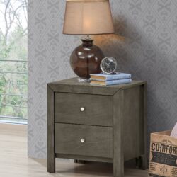 Chic Transitional Drawers Nightstand - Gray