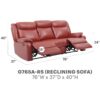 Stylish Contemporary Reclining Sofa - Red - Image 6