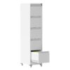Heavy Duty 5 Drawer Metal Vertical File Cabinet With Lock And Wheels For Home Office - Brushed Nickel - Image 13