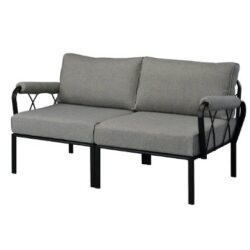 Rajni - Patio Set (2 Seats Chairs) - Black / Gray
