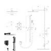 Wall Mounted Square Shower System With Adjustable Slide Bar, 12" Rainfall Shower Head - Oil-Rubbed Bronze - Image 3