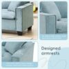 Modern Convertible Sectional L Shaped Reversible Couch Set With Free Pillows 4 Seat Suede Sleeper Sofa With Ottoman - Light Blue - Image 22