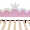 Twin Extending Daybed With LED Lights, Modern Upholstered Princess Daybed With Crown Headboard - White - Image 16