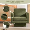 360° Modern Swivel Accent Chair Round Armchair, Thick Padded Single Lounge Sofa Upholstered Comfy - Green - Image 6